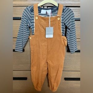 Tahari Baby Boy Corduroy Overall Set Size 12 Months - Brand New